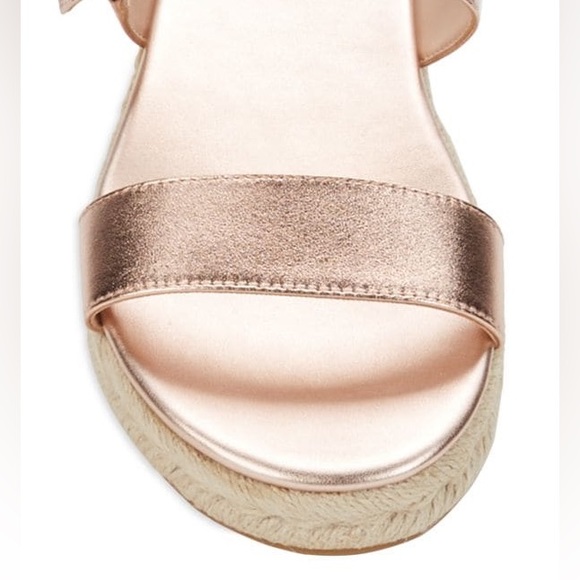 NWB Stuart Weitzman Metallic Leather Espadrille Sandals - Picture 5 of 7